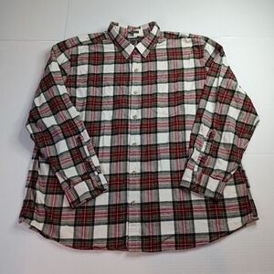 Eddie Bauer Flannel Shirt Men's 2XL Multicolor Plaid Relaxed Fit Button Down